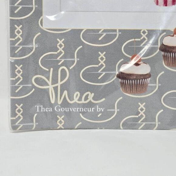 THEA GOUVERNEUR BV CROSS STITCH KIT 741A CUPCAKE PUPPY DOG 12.2" X 11.8" NEW - Picture 2 of 5